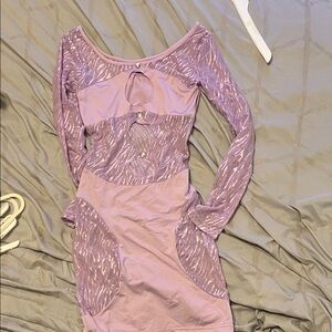 PrettyLittleThing Lavender Long Sleeve Dress